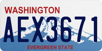 WA license plate AEX3671