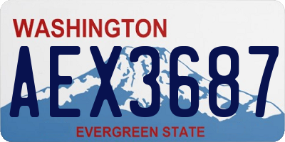 WA license plate AEX3687