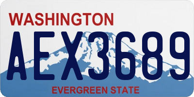 WA license plate AEX3689