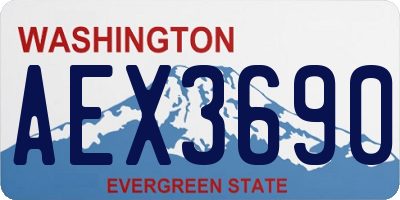WA license plate AEX3690