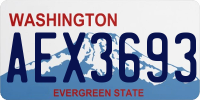WA license plate AEX3693