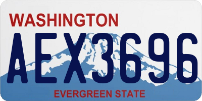 WA license plate AEX3696