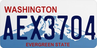 WA license plate AEX3704