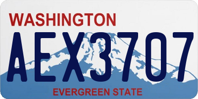 WA license plate AEX3707