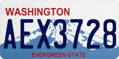 WA license plate AEX3728