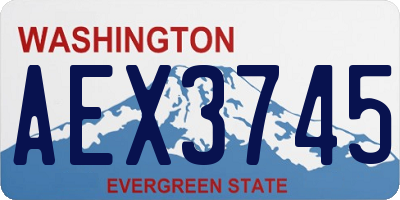 WA license plate AEX3745