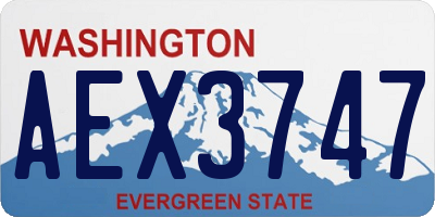 WA license plate AEX3747