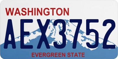 WA license plate AEX3752