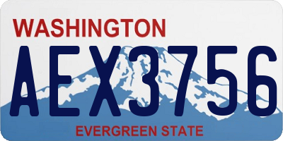 WA license plate AEX3756