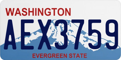 WA license plate AEX3759