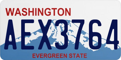 WA license plate AEX3764