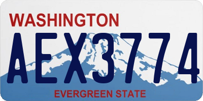 WA license plate AEX3774