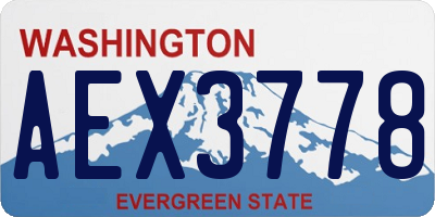 WA license plate AEX3778