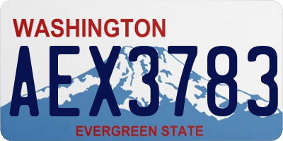 WA license plate AEX3783