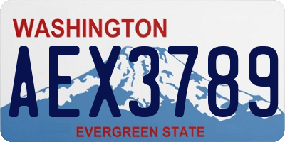 WA license plate AEX3789