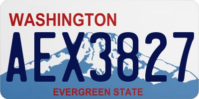 WA license plate AEX3827