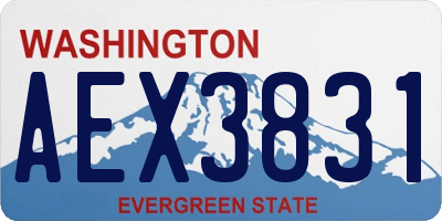 WA license plate AEX3831