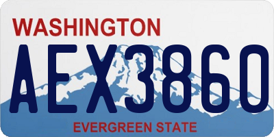WA license plate AEX3860