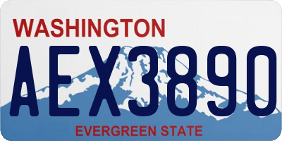 WA license plate AEX3890