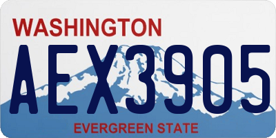 WA license plate AEX3905