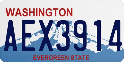 WA license plate AEX3914