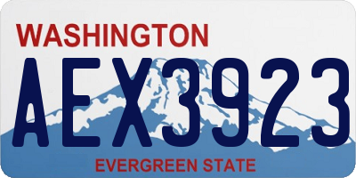 WA license plate AEX3923