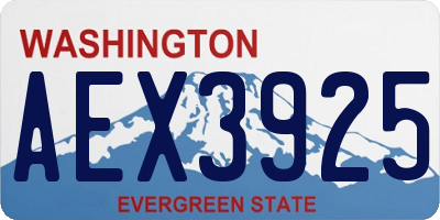 WA license plate AEX3925