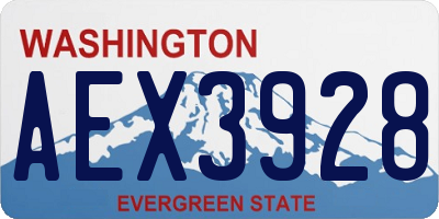 WA license plate AEX3928