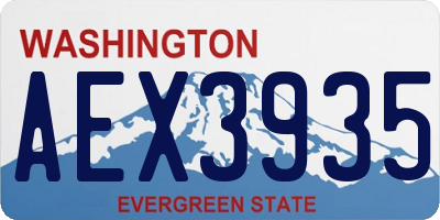 WA license plate AEX3935