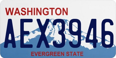 WA license plate AEX3946