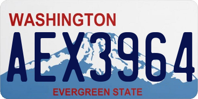WA license plate AEX3964