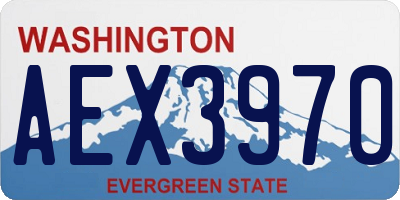 WA license plate AEX3970
