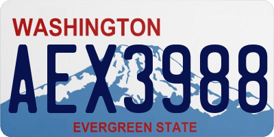 WA license plate AEX3988