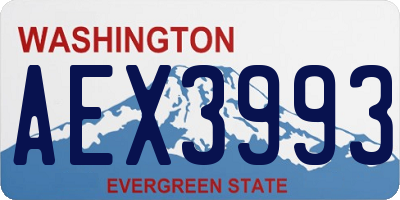 WA license plate AEX3993