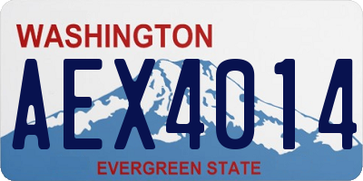 WA license plate AEX4014