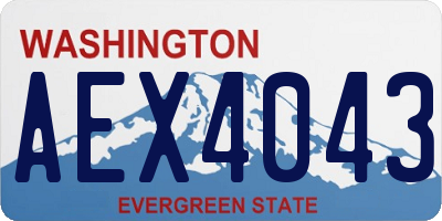 WA license plate AEX4043