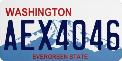WA license plate AEX4046