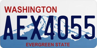 WA license plate AEX4055
