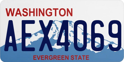 WA license plate AEX4069