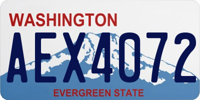 WA license plate AEX4072