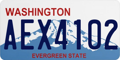 WA license plate AEX4102