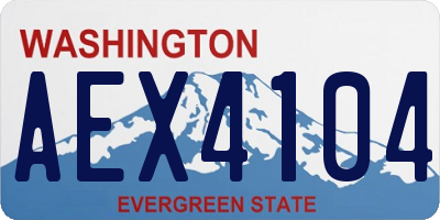 WA license plate AEX4104