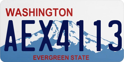 WA license plate AEX4113