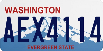 WA license plate AEX4114