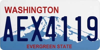 WA license plate AEX4119