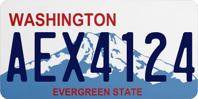 WA license plate AEX4124