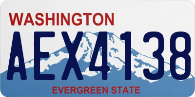 WA license plate AEX4138