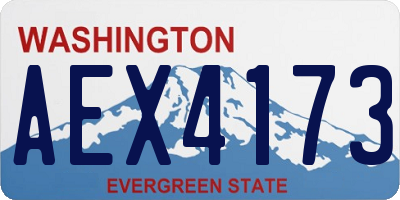 WA license plate AEX4173