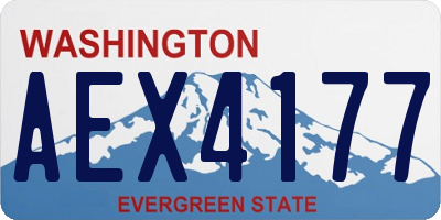 WA license plate AEX4177