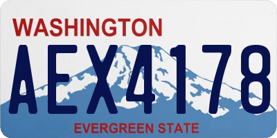WA license plate AEX4178